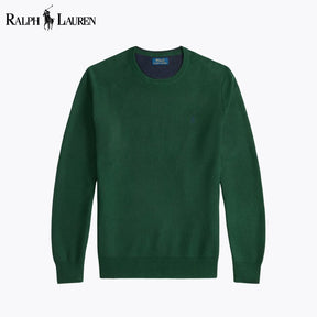 RL Mesh-Knit Cotton Crewneck Sweater