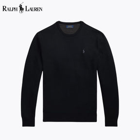 RL Mesh-Knit Cotton Crewneck Sweater
